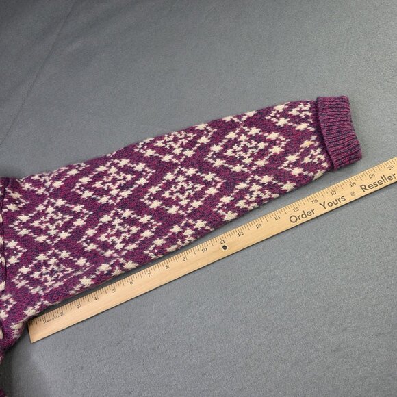 Vintage Woolrich Sweater Womens L Pink Blue Wool Fair Isle Diamond Boatneck 90s - Picture 8 of 8
